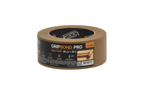 Лента малярная высокотемпературная GripBond Pro High-Temp 48 мм×50 м коричневая MASTERTOOL 79-9892