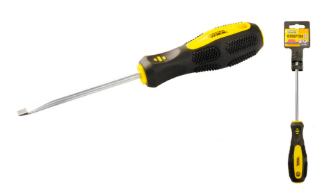 Отвёртка шлицевая SL6х100 мм ручка с TPR покрытием MASTERTOOL 48-5610 Отвёртка шлицевая SL6х100 мм ручка с TPR покрытием MASTERTOOL 48-5610