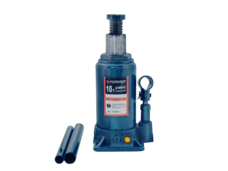 Домкрат пляшковий 10т низький з клапаном (h min 160мм, h max 290мм) FORSAGE F-T91007 Домкрат пляшковий 10т низький з клапаном (h min 160мм, h max 290мм) FORSAGE F-T91007
