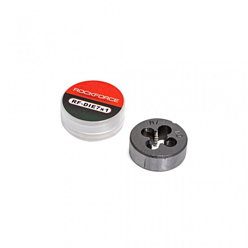 Плашка M7x1-Ø25мм, у пластиковому футлярі ROCKFORCE FORSAGE RF-DIE7x1 Плашка M7x1-Ø25мм, у пластиковому футлярі ROCKFORCE FORSAGE RF-DIE7x1