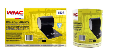 Стрічка водонепроникна ремонтна ПВХ 10смх1.52м (чорна) 152B WMC TOOLS WT-152B Стрічка водонепроникна ремонтна ПВХ 10смх1.52м (чорна) 152B WMC TOOLS WT-152B
