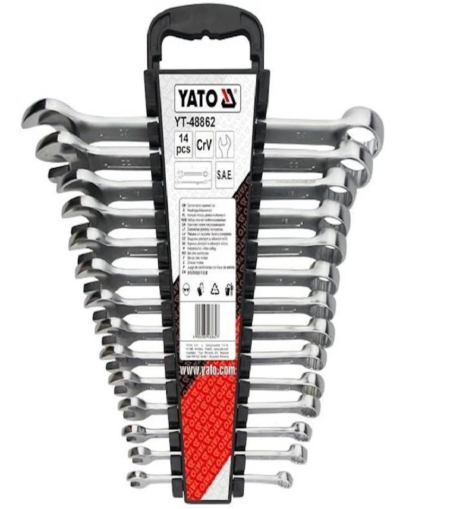 Ключі вирізані: 3/8 "- 1RID", Chrome-Vanad.. Встановіть 14 шт. Yato YT-48862 Ключі вирізані: 3/8 "- 1RID", Chrome-Vanad.. Встановіть 14 шт. Yato YT-48862