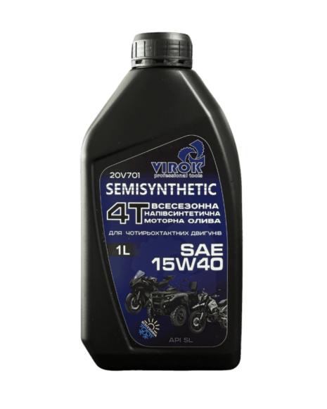 Масла моторні TM SEMISYNTHETIC 4T SAE 15W-40 VIROK 20V701 Масла моторні TM SEMISYNTHETIC 4T SAE 15W-40 VIROK 20V701