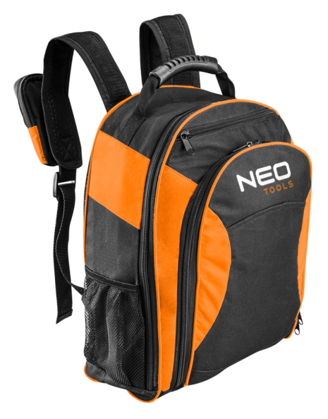 Рюкзак для інструменту NEO (арт. ) поліестер 600D, 4 зовнішні кишені, 6 внутрішніх кишень, ручка, подушки на спинці, регульовані лямки, знімний мішок.