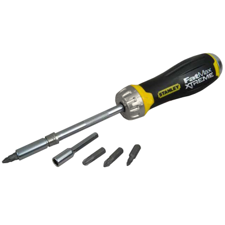 Викрутка "FatMax® Xtreme™ Multibit" із храповим механізмом у наборі 11 од. зі вставками STANLEY 0-69-214 Викрутка "FatMax® Xtreme™ Multibit" із храповим механізмом у наборі 11 од. зі вставками STANLEY 0-69-214