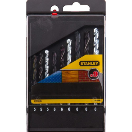 Набір свердел 9 од. STANLEY STA56005