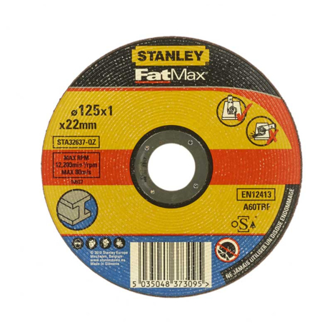 Диск отрезной по алюминию 115x1,6х22 мм, тип Flat (упак. 1/25) STANLEY STA32622 Диск отрезной по алюминию 115x1,6х22 мм, тип Flat (упак. 1/25) STANLEY STA32622