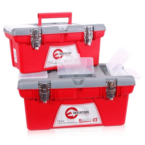 Комплект ящиков для инструментов с металлическим замком, 2 шт INTERTOOL BX-0502 Комплект ящиков для инструментов с металлическим замком, 2 шт INTERTOOL BX-0502