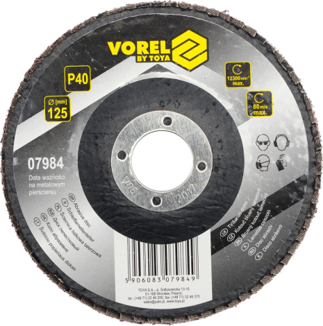 Диск пелюстковий 125 мм-Р40 Vorel 07984 Диск пелюстковий 125 мм-Р40 Vorel 07984