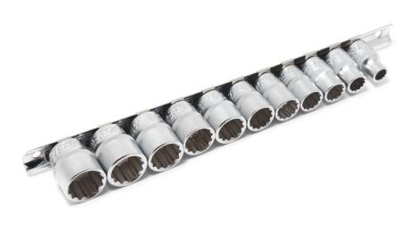 Набор головок 11 предметов 3/8" (12гр.)(8,10-19мм) на планке RockFORCE FORSAGE RF-3111-9 Набор головок 11 предметов 3/8" (12гр.)(8,10-19мм) на планке RockFORCE FORSAGE RF-3111-9
