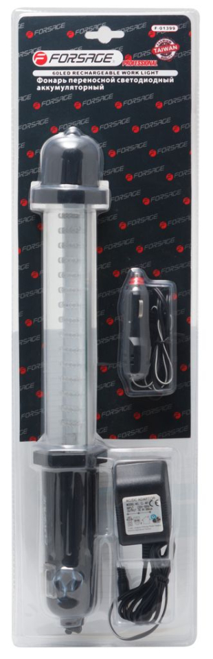 Лампа переносна світлодіодна акумуляторна (60LED, зарядка 12V/220V), в блістері FORSAGE F-01399 Лампа переносна світлодіодна акумуляторна (60LED, зарядка 12V/220V), в блістері FORSAGE F-01399