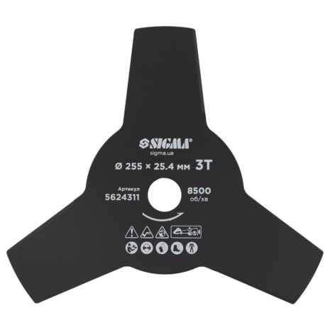 Ніж для тримера Ø255×25.4мм 3Т SIGMA 5624311 Ніж для тримера Ø255×25.4мм 3Т SIGMA 5624311