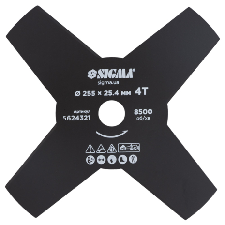 Ніж для тримера Ø255×25.4мм 4Т SIGMA 5624321 Ніж для тримера Ø255×25.4мм 4Т SIGMA 5624321