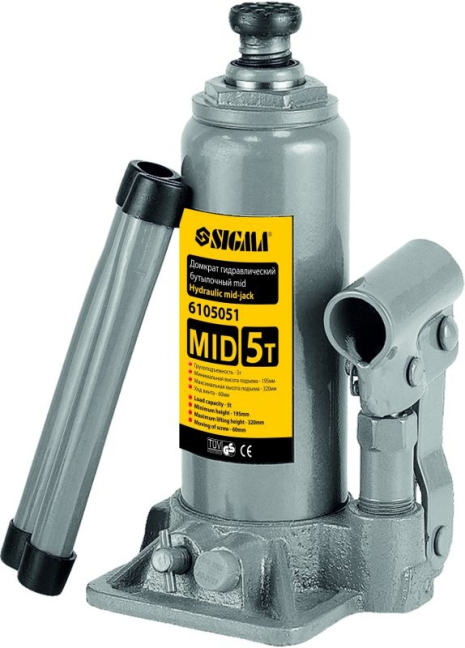 Домкрат гидравлический бутылочный mid 2т H 148-276 мм Sigma 6105021 Домкрат гидравлический бутылочный mid 2т H 148-276 мм Sigma 6105021