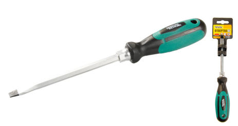 Отвёртка шлицевая магнитная HEXAGON SL8х150 мм ручка с TPR покрытием MASTERTOOL 45-8815 Отвёртка шлицевая магнитная HEXAGON SL8х150 мм ручка с TPR покрытием MASTERTOOL 45-8815