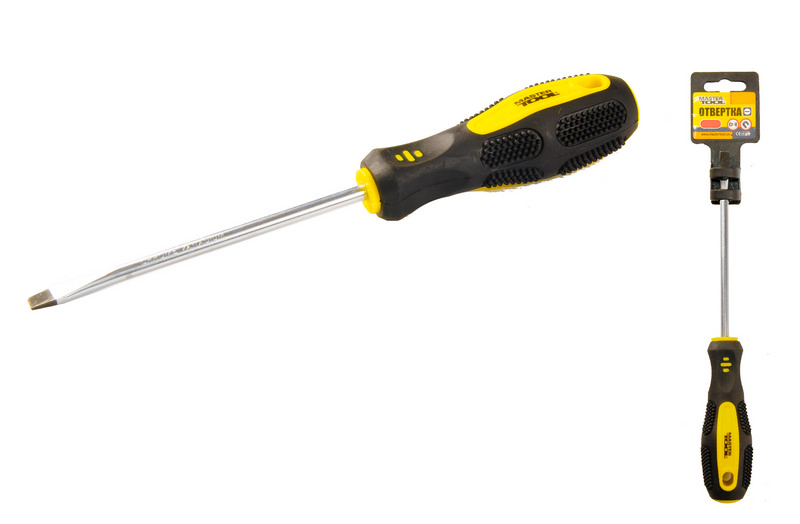 Отвёртка шлицевая SL6х125 мм ручка с TPR покрытием MASTERTOOL 48-5612 Отвёртка шлицевая SL6х125 мм ручка с TPR покрытием MASTERTOOL 48-5612