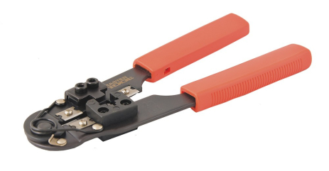 Кліщі для обтиску штекерів RJ45 кручена пара 195 мм MASTERTOOL 75-2242 Кліщі для обтиску штекерів RJ45 кручена пара 195 мм MASTERTOOL 75-2242