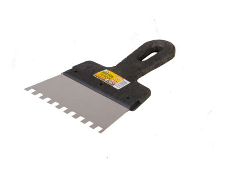 Шпатель зубчатый 150х8х8 мм MASTERTOOL 19-6815 Шпатель зубчатый 150х8х8 мм MASTERTOOL 19-6815