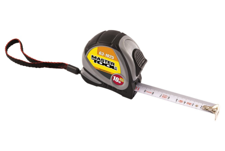 Рулетка 10м 25 мм фиксатор полотна покрытия TPR MASTERTOOL 63-1025 Рулетка 10м 25 мм фиксатор полотна покрытия TPR MASTERTOOL 63-1025