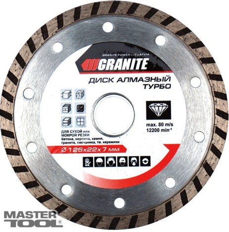 Диск алмазный 1150 мм "TURBO" GRANITE MASTERTOOL 9-02-115 Диск алмазный 1150 мм "TURBO" GRANITE MASTERTOOL 9-02-115