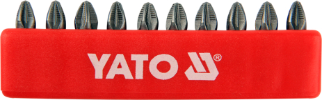Набір біт хрестових PZ2 1/4" 25 мм 10 шт Yato YT-0471 Набір біт хрестових PZ2 1/4" 25 мм 10 шт Yato YT-0471
