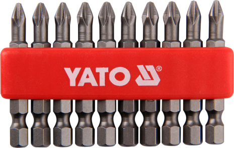 Набір викруткових насадок 1/4" PH2 50 мм 10 шт Yato YT-0478 Набір викруткових насадок 1/4" PH2 50 мм 10 шт Yato YT-0478