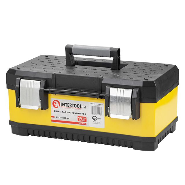 Ящик для инструментов с металлическими замками, 19,5" 498*289*222 мм INTERTOOL BX-2019 Ящик для инструментов с металлическими замками, 19,5" 498*289*222 мм INTERTOOL BX-2019