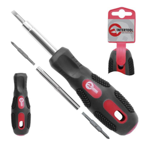 Викрутка 6 в 1 гумова ручка INTERTOOL VT-1004 Викрутка 6 в 1 гумова ручка INTERTOOL VT-1004