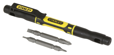 Викрутка кишенькова з двома двосторонніми вставками STANLEY 66-344M Викрутка кишенькова з двома двосторонніми вставками STANLEY 66-344M