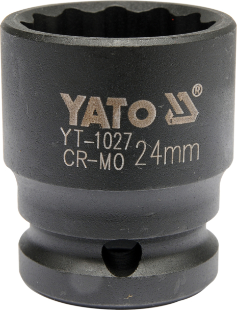 Головка торцева ударна 12-гранна 1/2" 24 мм Yato YT-1027 Головка торцева ударна 12-гранна 1/2" 24 мм Yato YT-1027