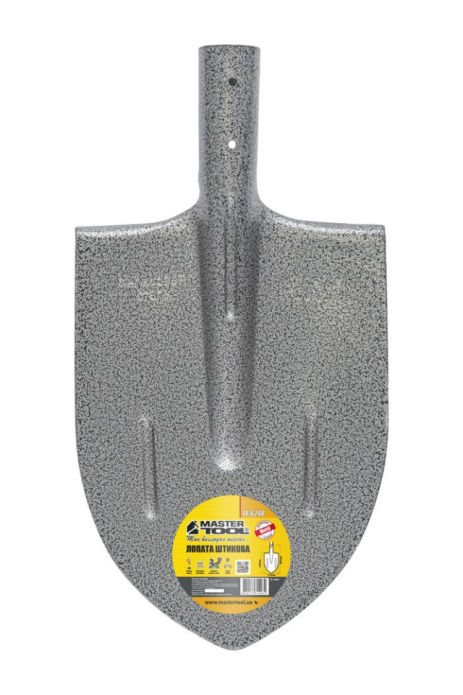 Лопата штикова 210 x 290 x 405 мм, молоткове покриття, ребра жорсткості MASTERTOOL 14-6248