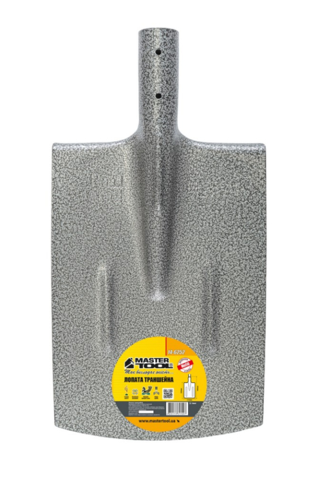 Лопата траншейная 215 x 300 x 405 мм, молотковое покрытие, рёбра жёсткости MASTERTOOL 14-6252