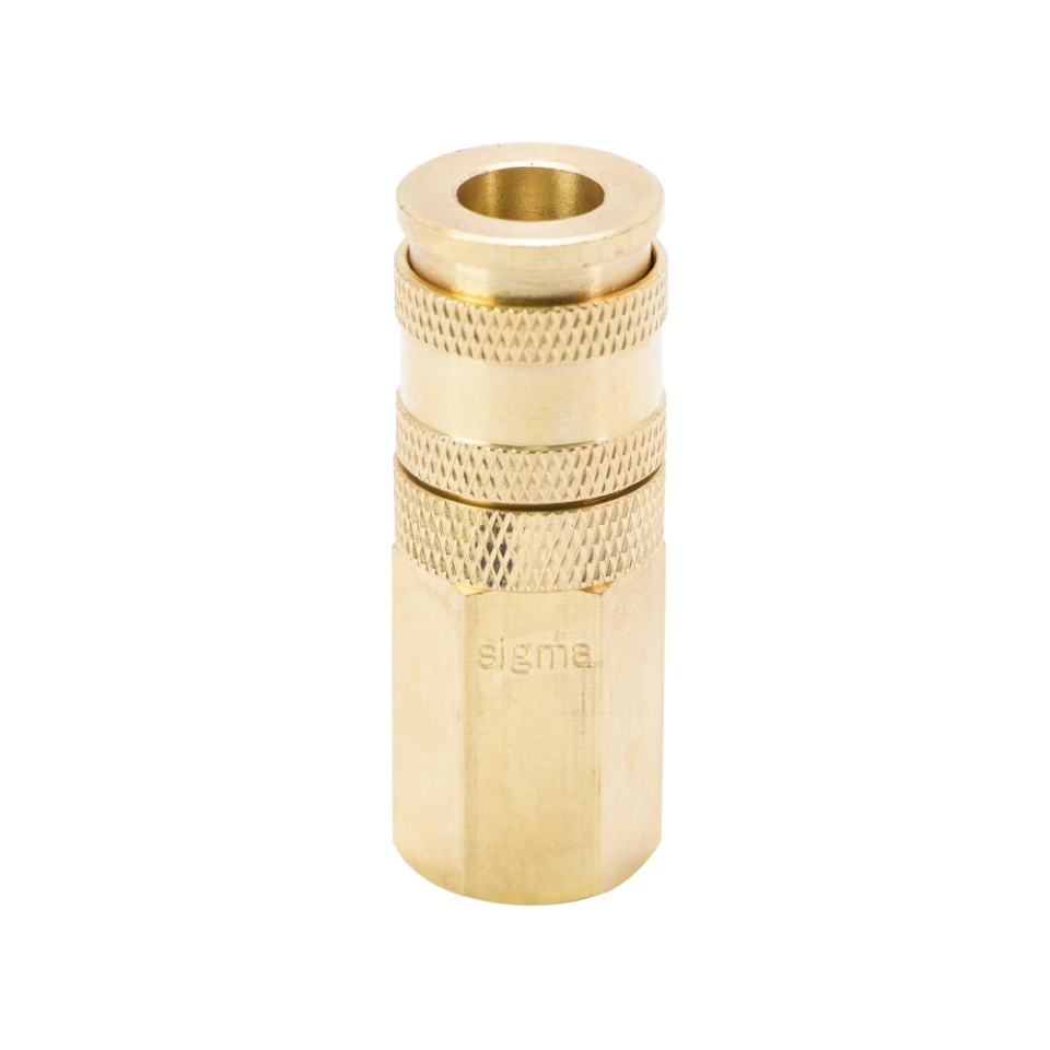 Соединение быстросъемное усиленное с фиксатором FT 1/4" (латунь) SIGMA 7021641 Соединение быстросъемное усиленное с фиксатором FT 1/4" (латунь) SIGMA 7021641