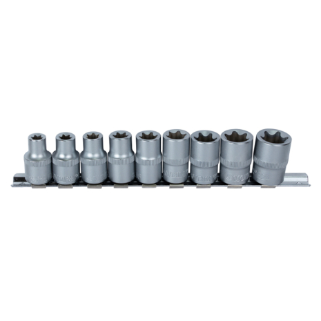 Набір насадок Torx 1/2" 9шт на планці CrV SIGMA 6086961 Набір насадок Torx 1/2" 9шт на планці CrV SIGMA 6086961