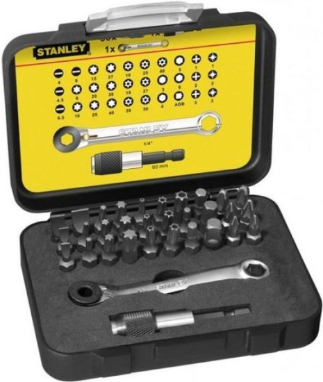 Набір біт "EXPERT LINE", ключ накидний 1/4"х1/4" з тріскачкою 32 од. STANLEY 1-13-905 Набір біт "EXPERT LINE", ключ накидний 1/4"х1/4" з тріскачкою 32 од. STANLEY 1-13-905