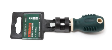Викрутка шліцева магнітна "Profi" S2 SL5.5х30мм, на пластиковому утримувачі ROCKFORCE RF-70355030