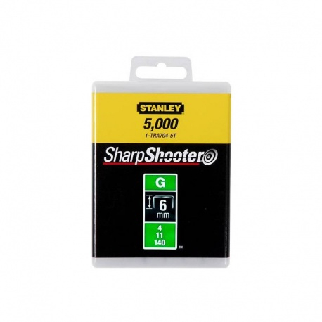 Скоба для степлера "Heavy Duty" тип "G", h= 6 мм, 5000 шт. Stanley 1-TRA704-5T