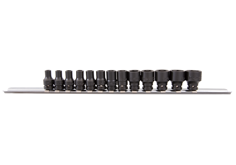 Набор головок ударных 1/4" 13 ед. 6-ти гранные,короткие, 4-14мм KING TONY 2413MP8 Набор головок ударных 1/4" 13 ед. 6-ти гранные,короткие, 4-14мм KING TONY 2413MP8
