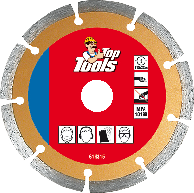 Коло алмазне 115 мм, товщина 2 мм, висота сегмента 7 мм Top Tools 61H315 Коло алмазне 115 мм, товщина 2 мм, висота сегмента 7 мм Top Tools 61H315