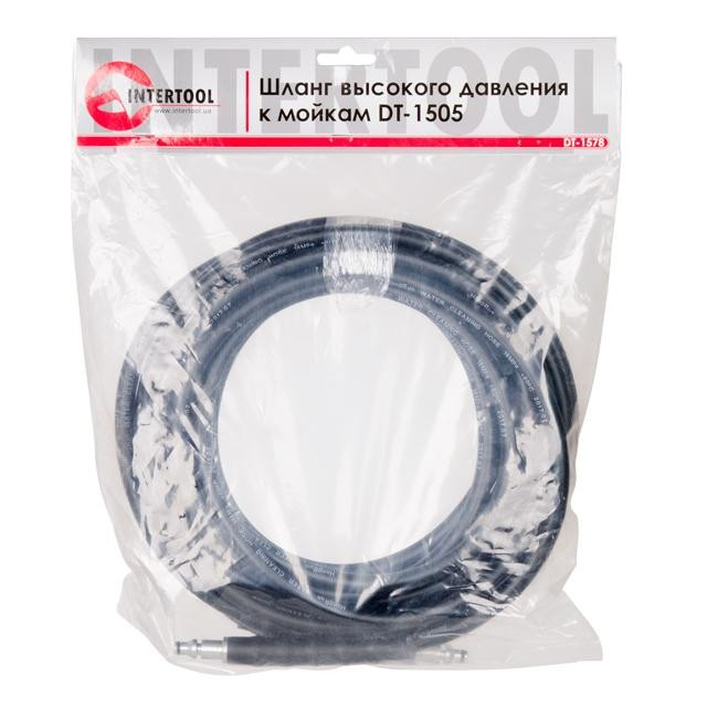Шланг высокого давления к мойкам DT-1505, макс. 180 бар, 8м INTERTOOL DT-1578 Шланг высокого давления к мойкам DT-1505, макс. 180 бар, 8м INTERTOOL DT-1578