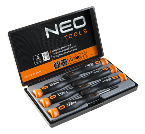 Викрутки прецизійні, набір 6 шт., SVCM, наконечник Torx NEO 04-226 Викрутки прецизійні, набір 6 шт., SVCM, наконечник Torx NEO 04-226