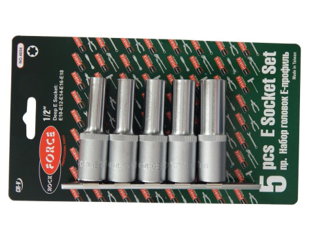 Головки глубокие Е-профиль, набор 5 предметов, 1/2" (Е10,E12,E14,E16,E18) на планке ROCKFORCE RF-4054 Головки глубокие Е-профиль, набор 5 предметов, 1/2" (Е10,E12,E14,E16,E18) на планке ROCKFORCE RF-4054