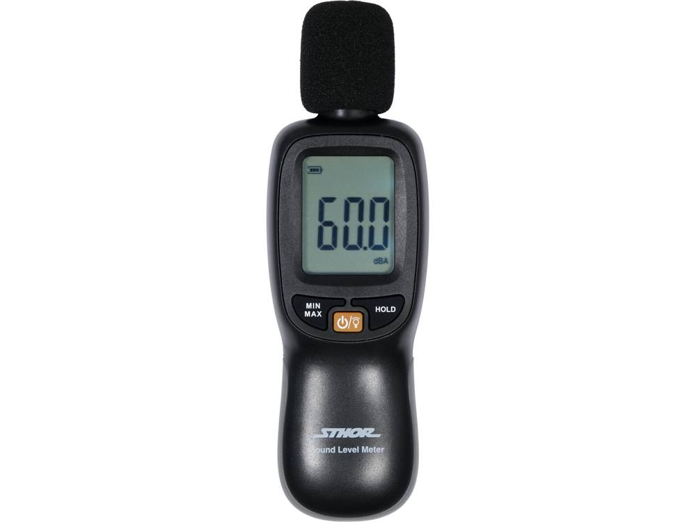 Сонометр електронний STHOR з діапазоном звукоколебань 30-130 dBA, живл. від батарейок 3х1,5 В ААА Vorel 81711 Сонометр електронний STHOR з діапазоном звукоколебань 30-130 dBA, живл. від батарейок 3х1,5 В ААА Vorel 81711