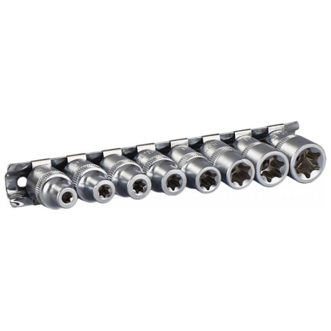 Набір головок TORX CRV, 3/8 8 шт (Е 5 - Е 16) Miol 58-350 Набір головок TORX CRV, 3/8 8 шт (Е 5 - Е 16) Miol 58-350