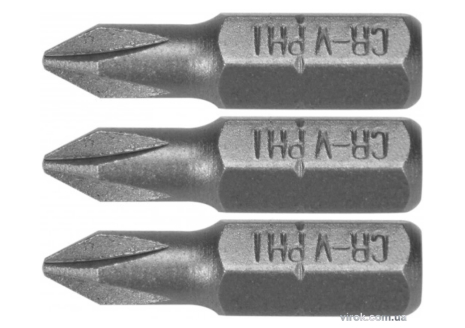 Насадка викруткова STHOR "Phillips" PH1 x 25 мм HEX 1/4" Cr-V 3 шт Vorel 65452 Насадка викруткова STHOR "Phillips" PH1 x 25 мм HEX 1/4" Cr-V 3 шт Vorel 65452