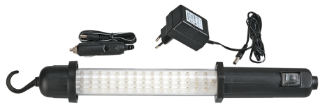 Робоча лампа 60 LED, 230 В, 50 Гц (блок живлення в наборі) або 12 В DC (безпосередньо), CE Topex 94W242 Робоча лампа 60 LED, 230 В, 50 Гц (блок живлення в наборі) або 12 В DC (безпосередньо), CE Topex 94W242