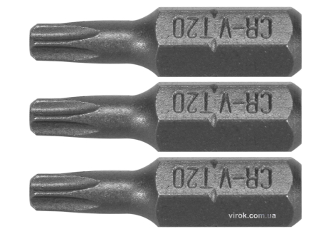 Насадка викруткова STHOR "TORX" T20 x 25 мм HEX 1/4" Cr-V 3 шт Vorel 65494 Насадка викруткова STHOR "TORX" T20 x 25 мм HEX 1/4" Cr-V 3 шт Vorel 65494