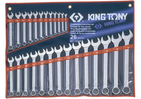 Набор ключей комби 26 шт. (6-32 мм) KING TONY 1226MR Набор ключей комби 26 шт. (6-32 мм) KING TONY 1226MR