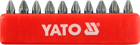 Набір біт хрестових PН2 1/4" 25 мм 10 шт. Yato YT-0475 Набір біт хрестових PН2 1/4" 25 мм 10 шт. Yato YT-0475