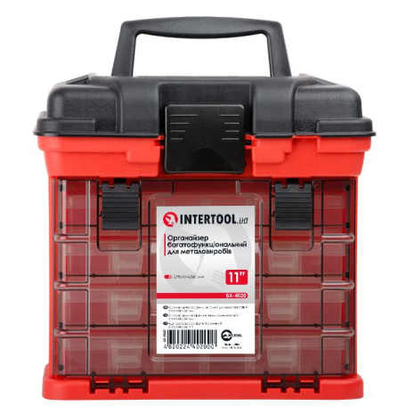 Органайзер багатофункціональний для метизів 11" 279*184*260 мм INTERTOOL BX-4020 Органайзер багатофункціональний для метизів 11" 279*184*260 мм INTERTOOL BX-4020